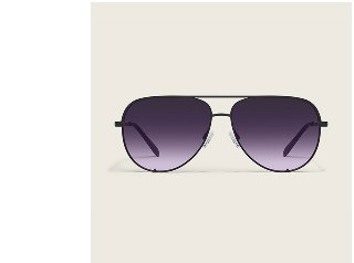 Image of black aviator sunglasses with purple lenses