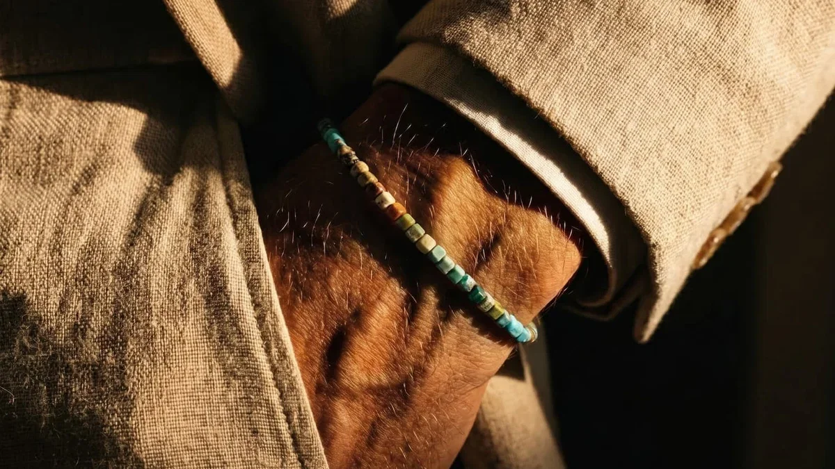 Turquoise Bracelet IX (3mm) worn on the wrist