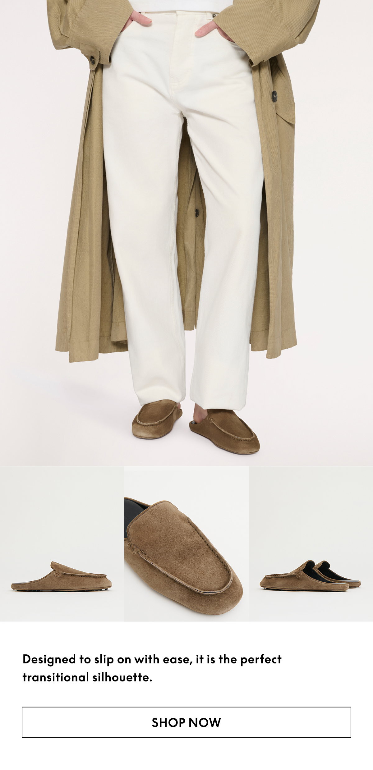 Designed to slip on with ease, it is the perfect transitional silhouette.