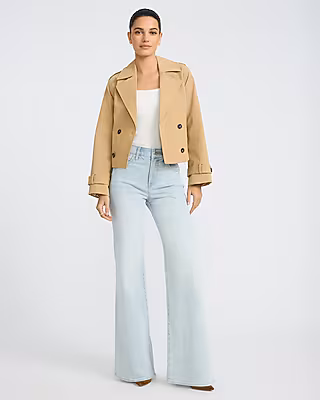 High Waisted Relaxed Flare Light Wash Jeans
