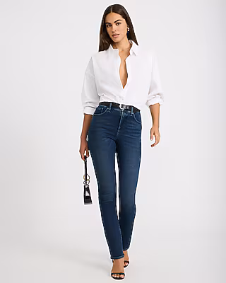 High Waisted Dark Wash '90s Slim Jeans