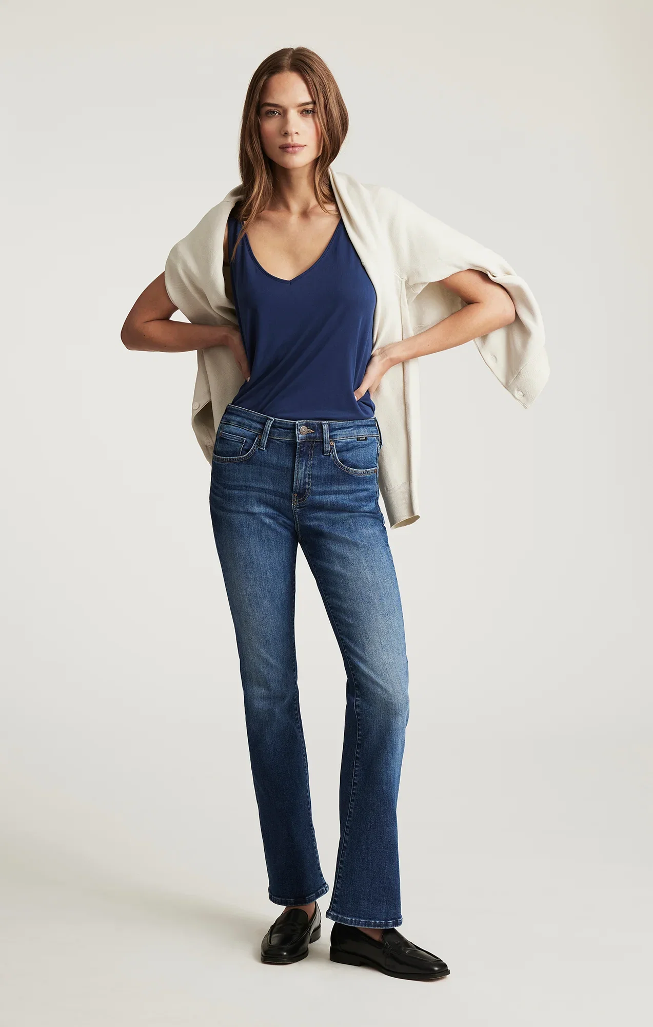 Image of VICKY BOOTCUT IN DARK BRUSHED FLEX BLUE