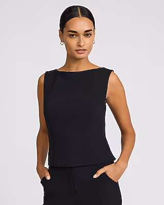 Studio Stretch Twill Boat Neck Tank