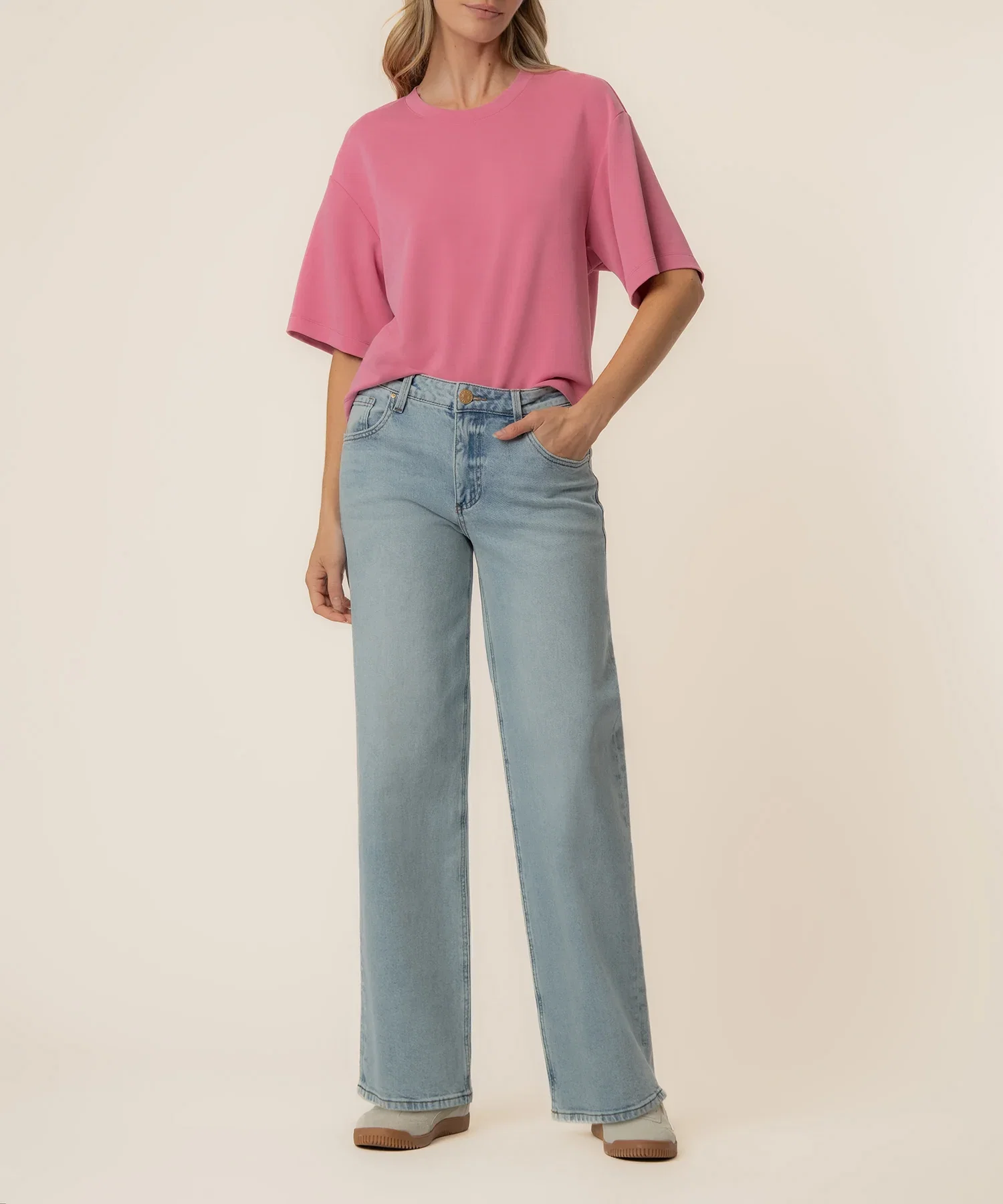 Image of Reina Boxy Tee in Lipstick