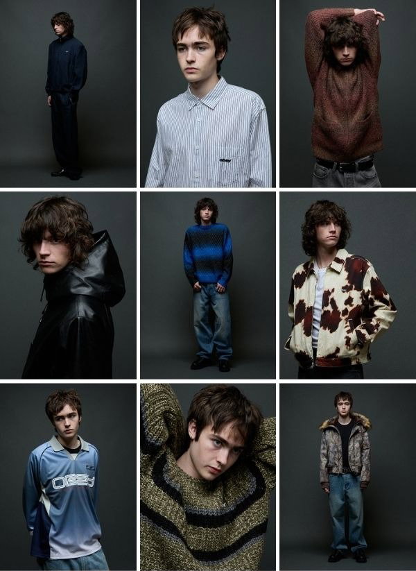 A collage of Obey fall collection clothes for Men