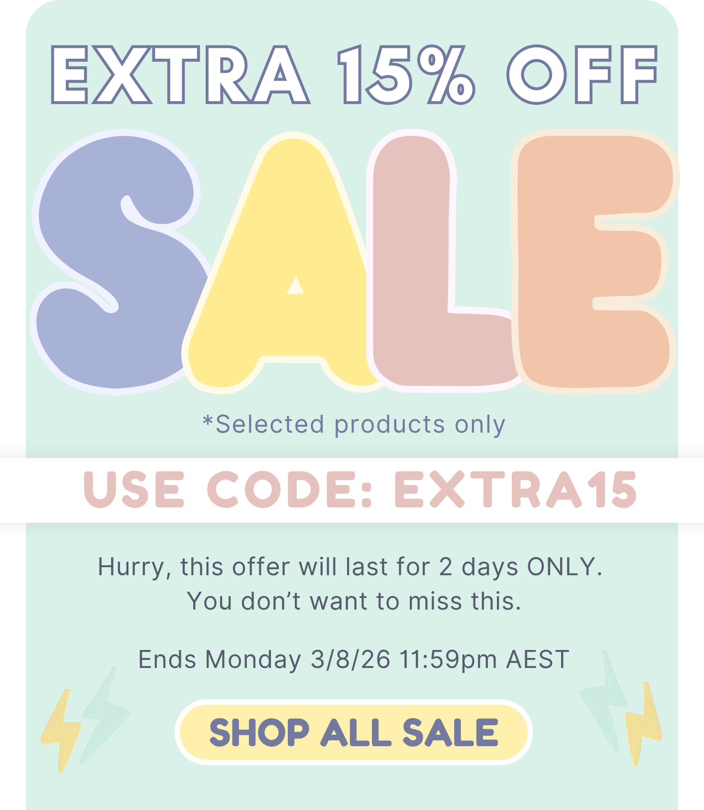 Shop Extra 15% Off Sale