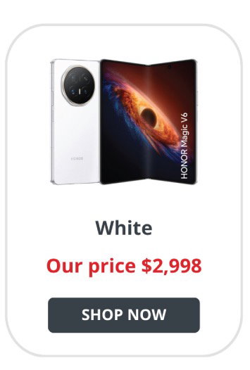 HONOR Magic V6 5G Fold (512GB/16GB, Redeem Offer: Watch 6 & Clip Earbuds) - White