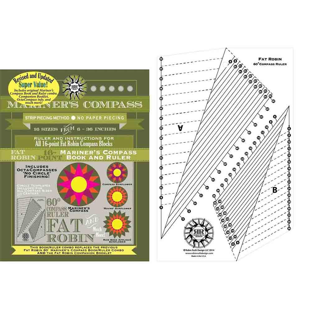 Image of Fat Robin 16 Point Mariner's Compass Book and Ruler Combo
