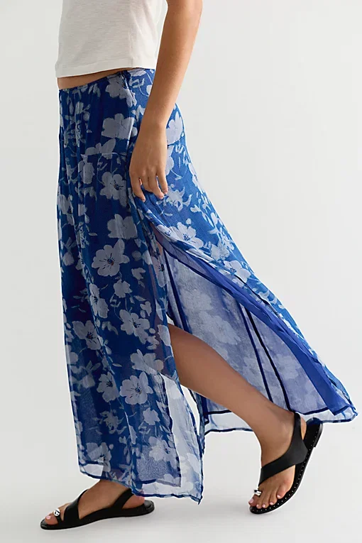 Karis Crinkle Midi Skirt