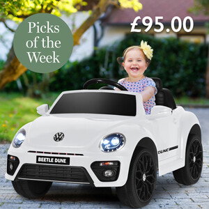 12V Volkswagen Beetle Electric Kids Ride On Car with Remote Control-White