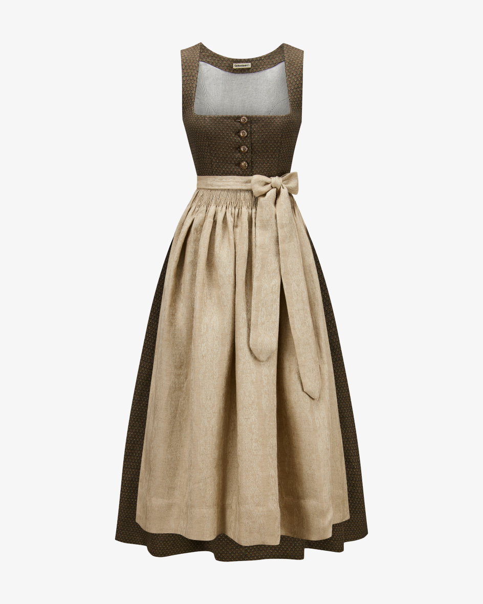 x LODENFREY Dirndl lang Monika mit Leinenschürze 