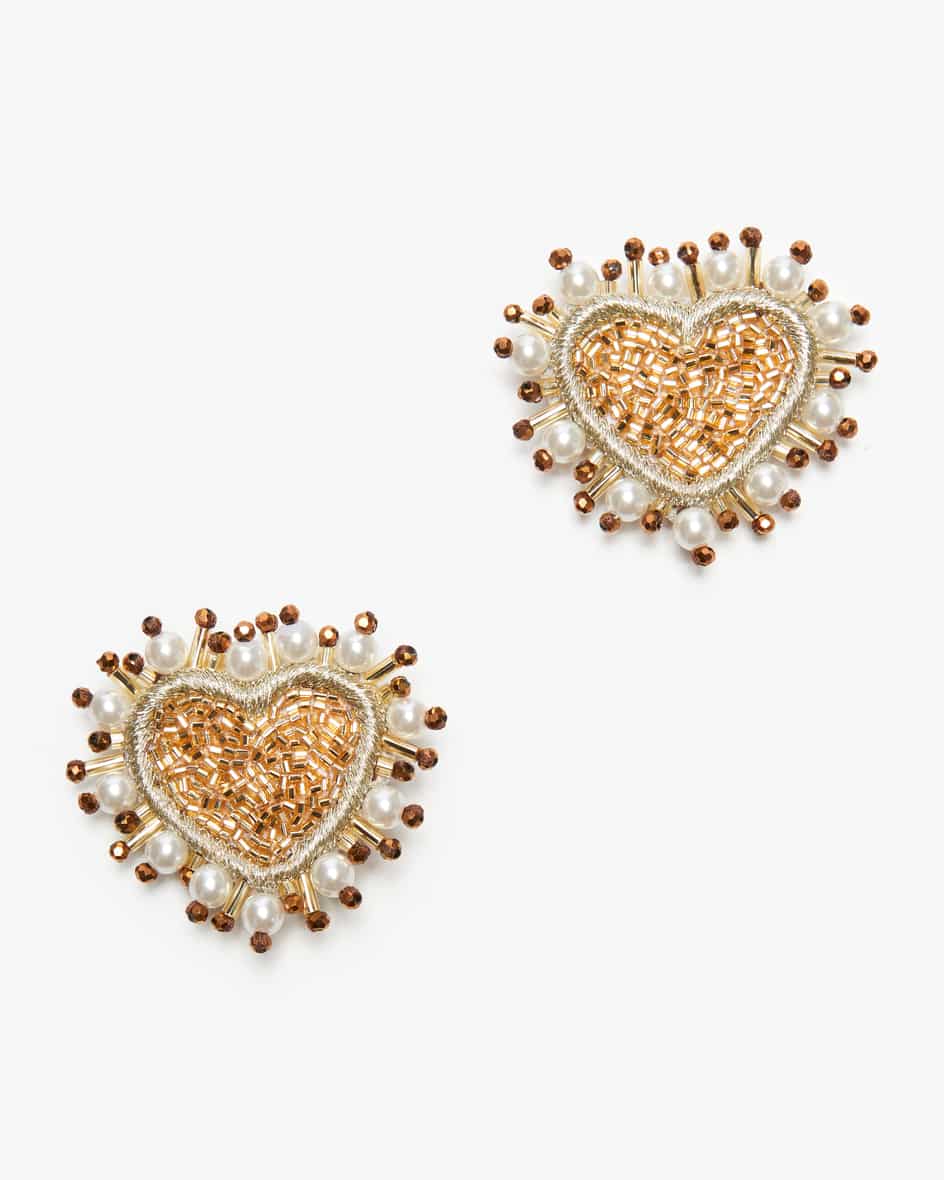Pearl Heart Clip-Ohrringe 