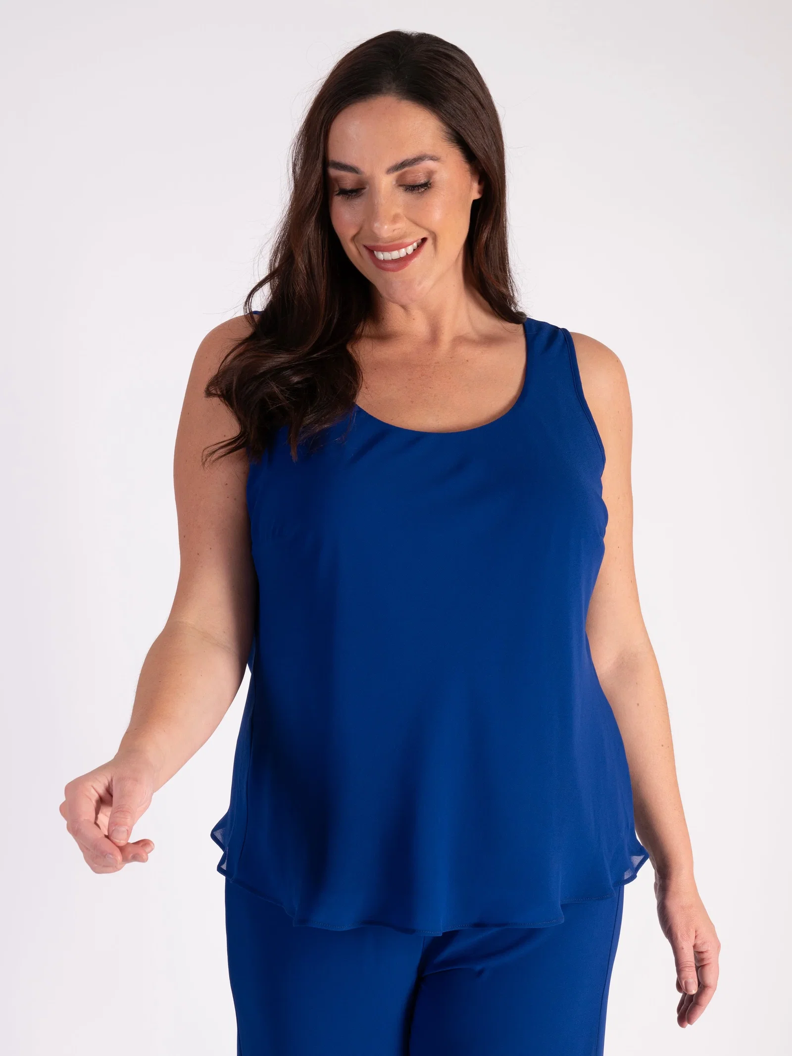 Image of RESTOCKED- Cobalt Chiffon Camisole