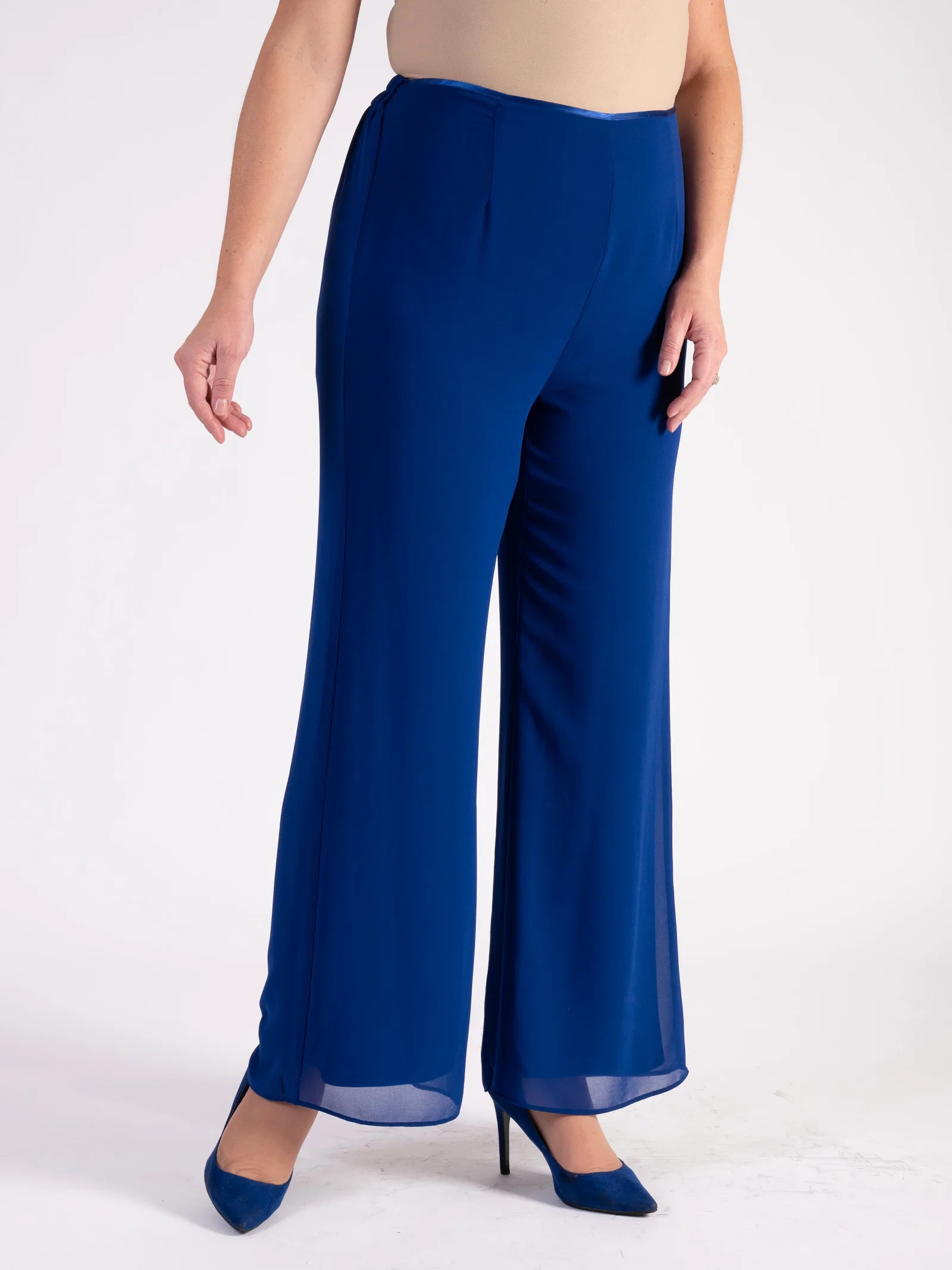 Image of Cobalt Chiffon Trousers