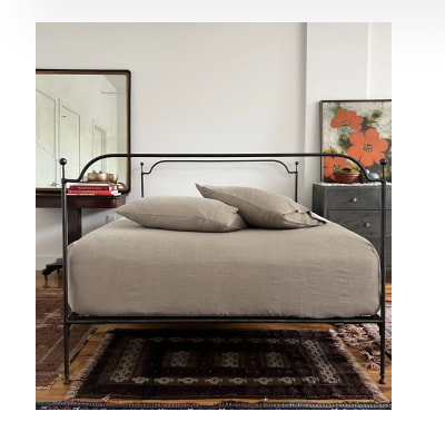 Warm Gray Linen Fitted Sheet