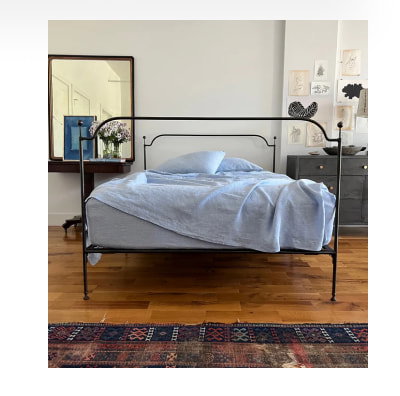 Pale Blue Linen Flat Sheet
