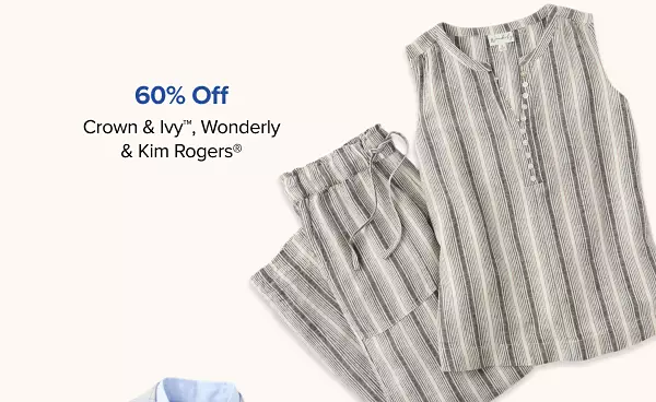 60% off Crown and Ivy, Wonderly and Kim Rogers. Shop now. A matching shirt and pants set.