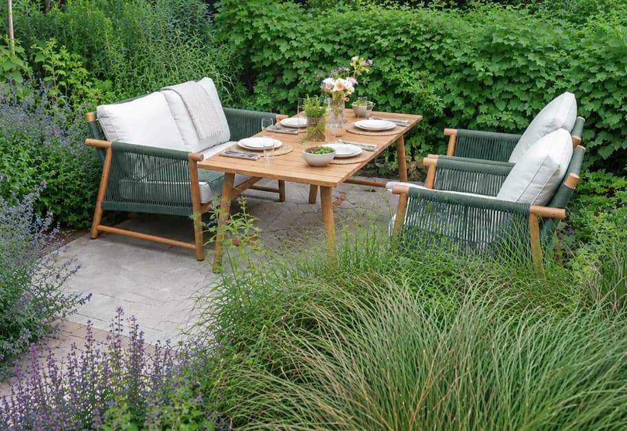 Designing a garden around a place to gather 