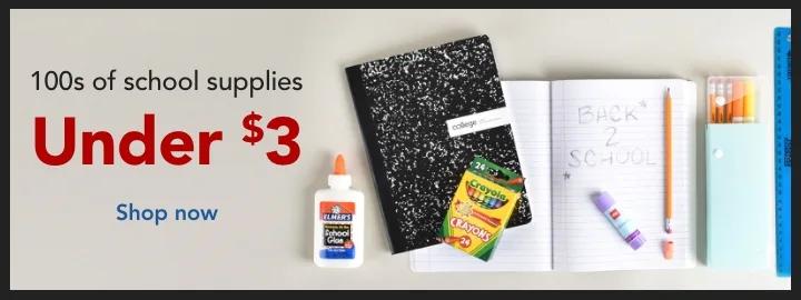 school supplies under $3