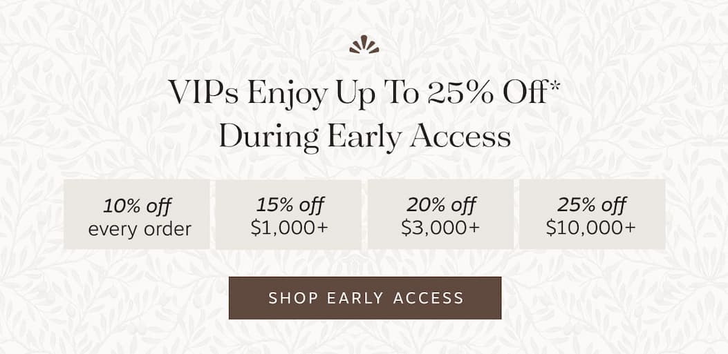 VIPs enjoy up to 25% off* during early access