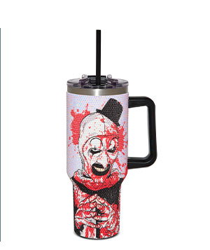 Art the Clown Bloody Rhinestone Tumbler 40 oz. - Terrifier