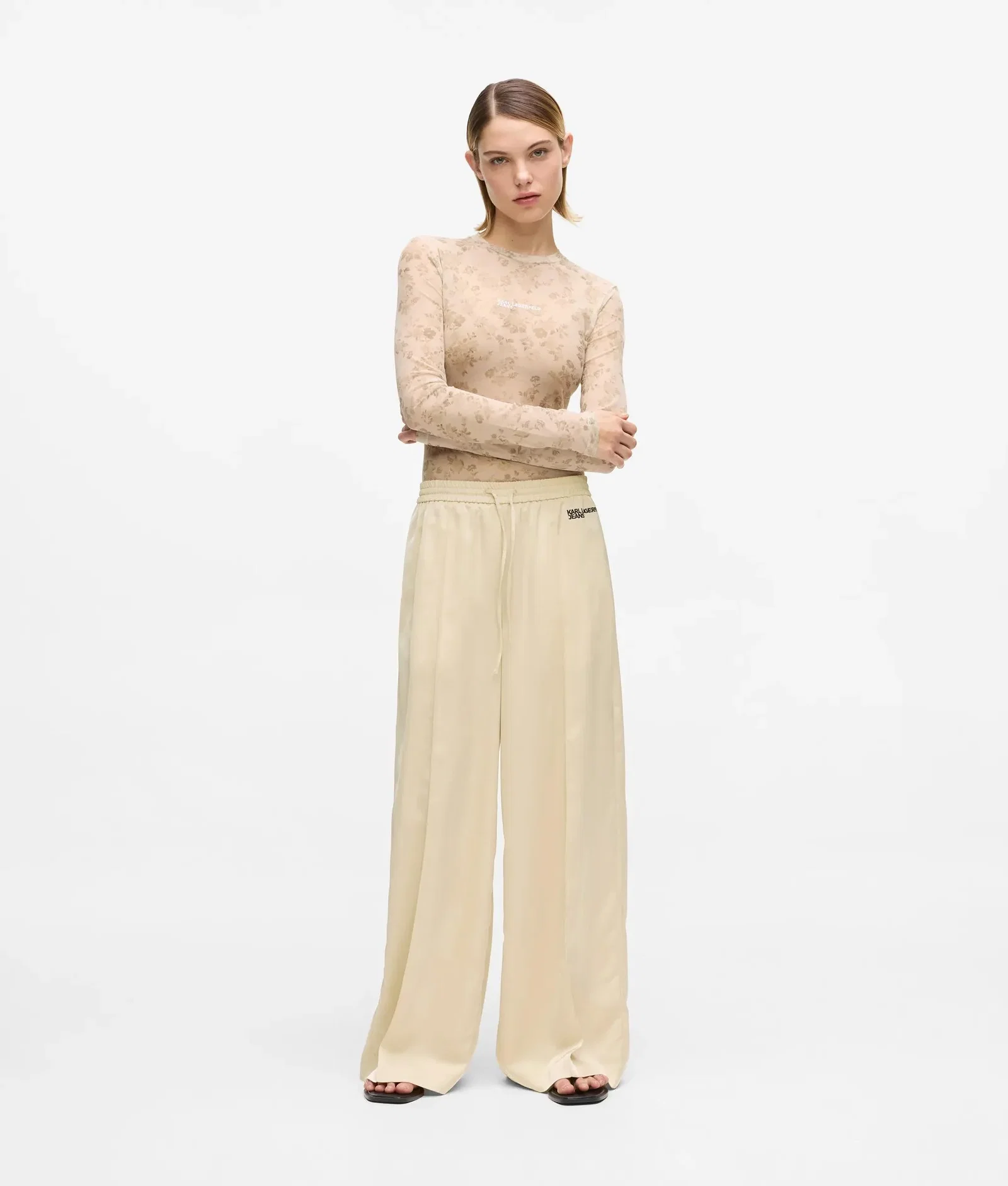 Image of Wide-leg satin pants