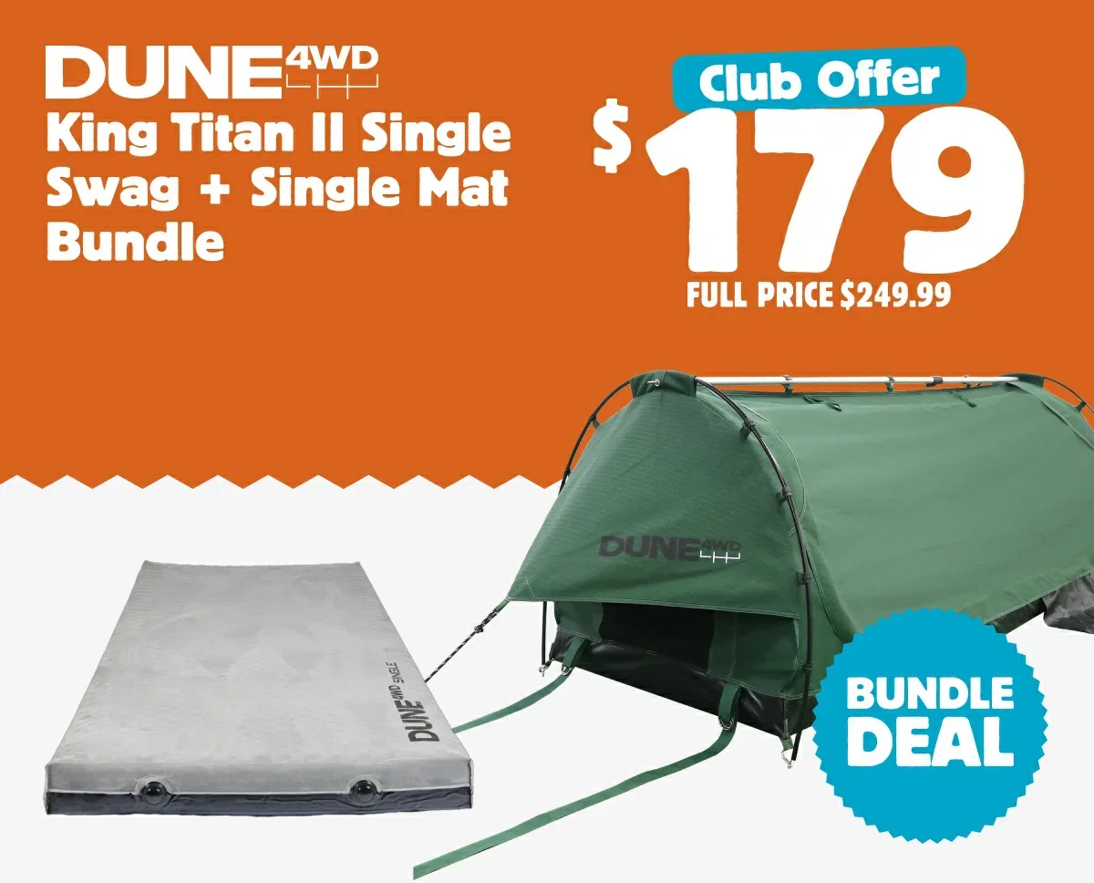 King Titan II Singlle Swag + Single Mat Bundle