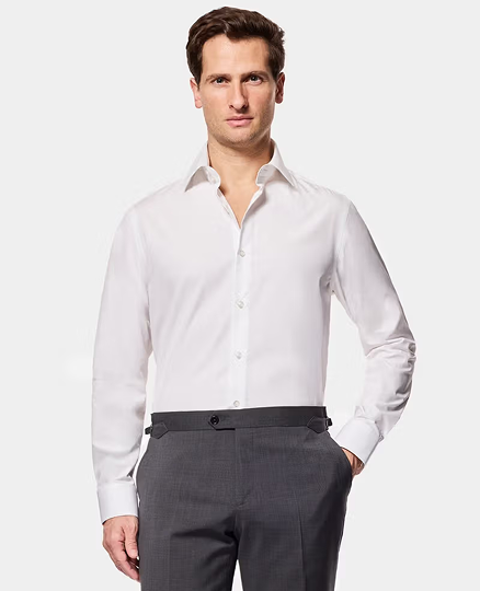 Slim Fit White Curtis Shirt