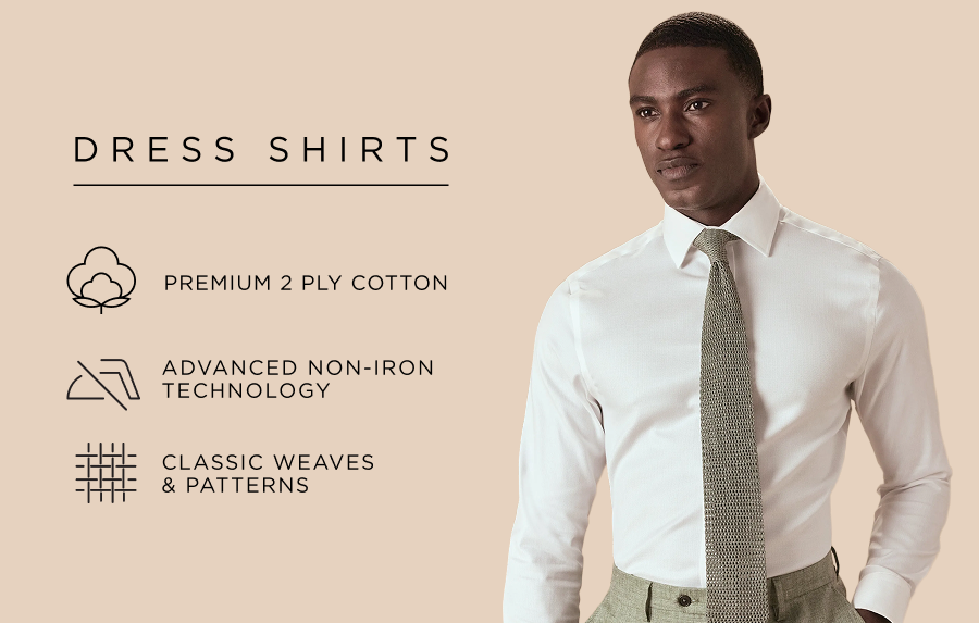 Dress Shirts | Premium 2 ply Cotton | Advanced Non-Iron Technology | Classic Weaves & Patterns