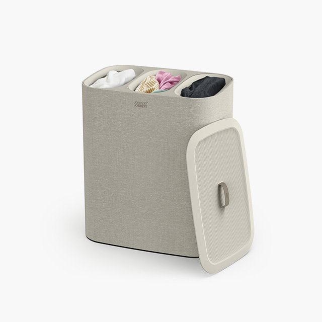 Tota Trio 90L Ecru Laundry Separation Basket