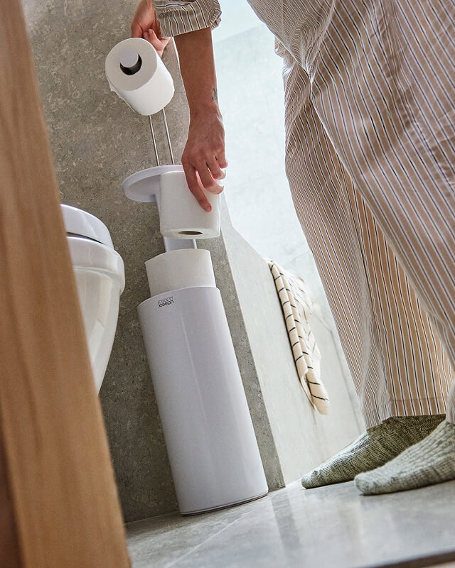 EasyStore™ Gloss White Concealed Toilet Roll Holder