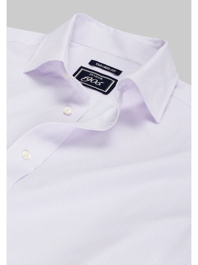 1905 Collection Tailored Fit Spread Collar Geo 4-Way Stretch Dress Shirt
