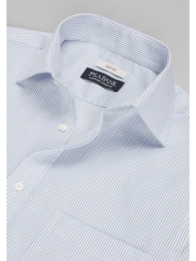 Jos. A. Bank Slim Fit Spread Collar Stripe Dress Shirt