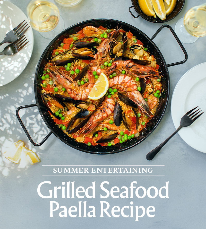 Summer Entertaining - Grilled Seafood Paella Recipe