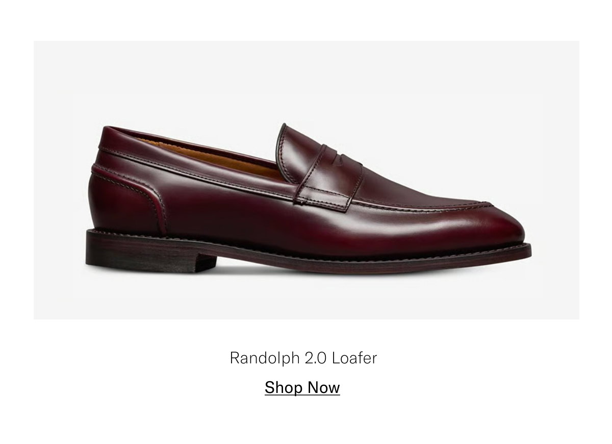 Click Here To Shop The Randolph 2.0 Penny Loafer In Burgundy Polished Calfskin.