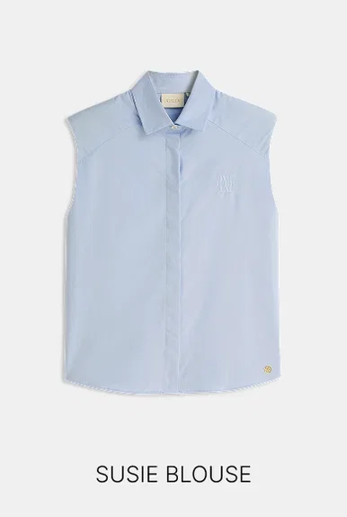 JV-SUSIE straight fit blouse - powder blue