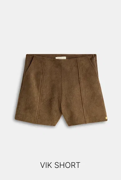 JV-VIK high waisted short van suedine - dark khaki