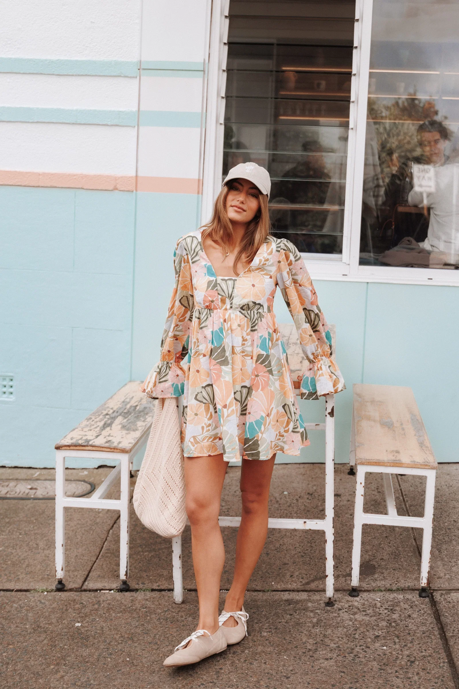 Image of Aruna Mini Dress - Retro Orange Floral