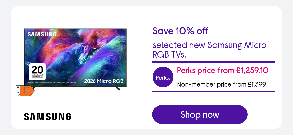Save 10% on selected Samsung TVs