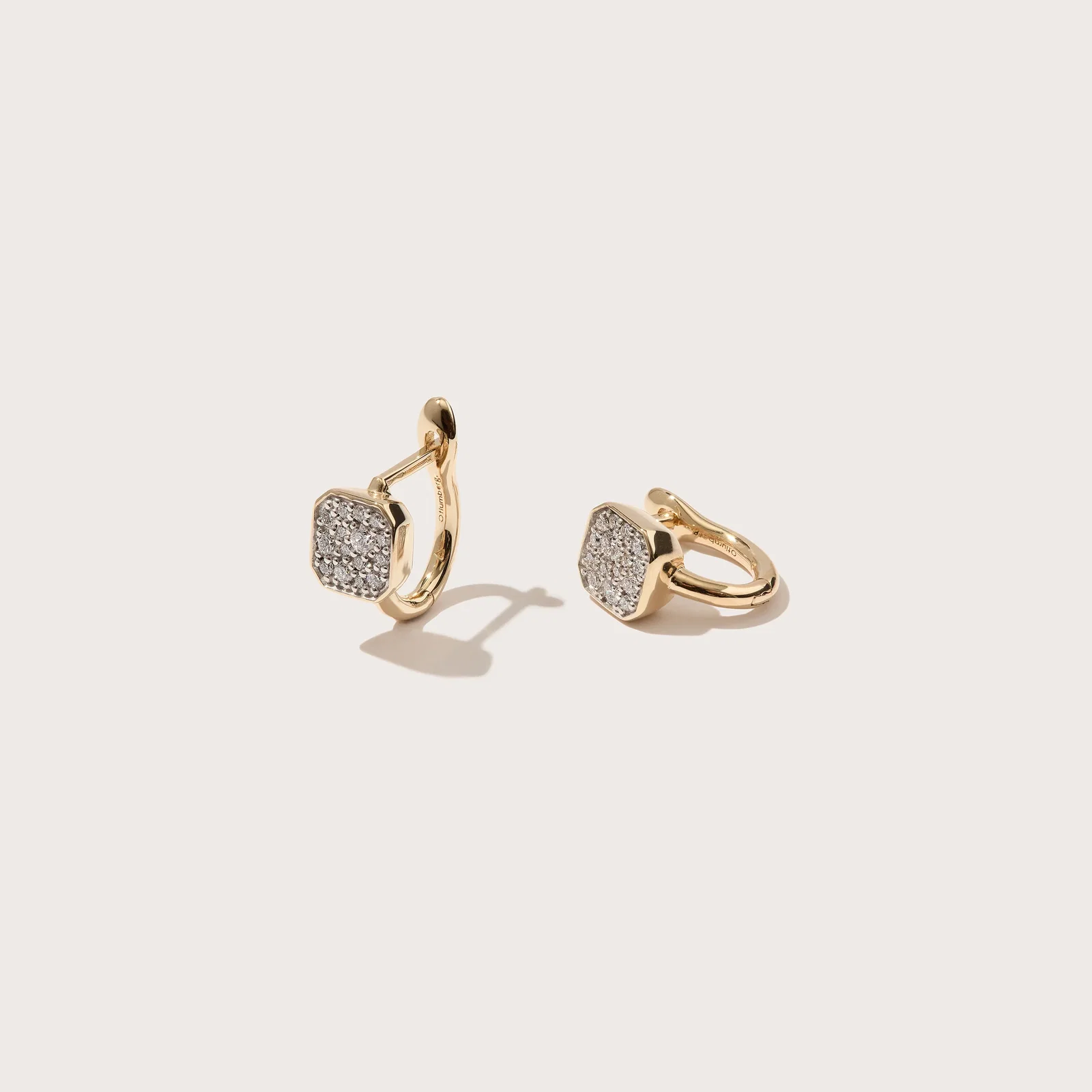 Image of Diamond Domino Huggie Hoops