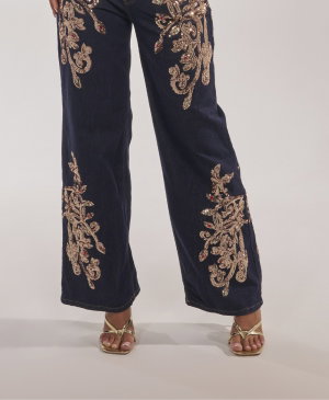 MALIBU EMBELLISHED WIDE LEG DENIM. WAS $89.90 NOW $44.95