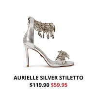 AURIELLE SILVER STILETTO. WAS $119.90 NOW $59.95
