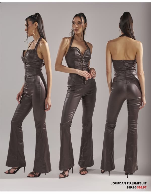 JOURDAN PU JUMPSUIT. WAS $89.90 NOW $26.97