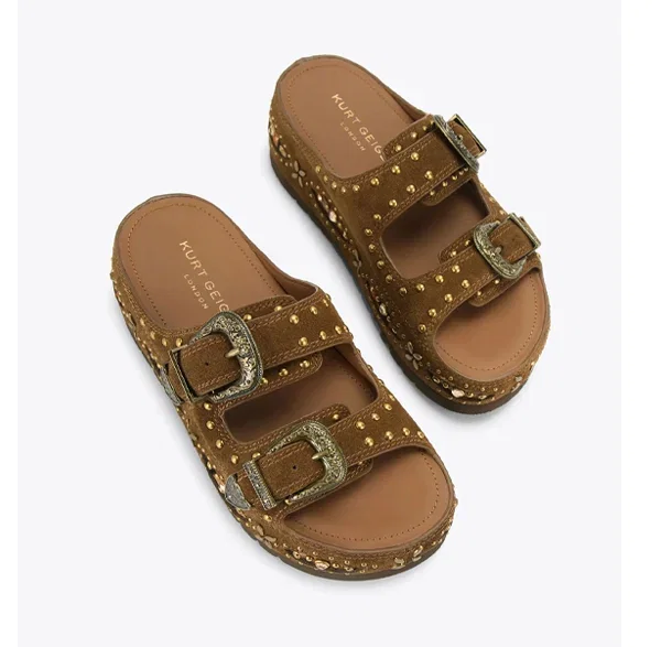 Westerm Buckle Platform Sandal