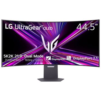 LG 45-inch UltraGear OLED 5K2K Dual Mode (WUHD 165Hz, WFHD 330Hz) 0.03ms Curved Ultrawide Gaming Monitor