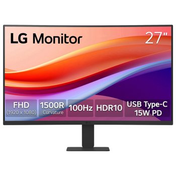 LG 27-inch Full HD 100Hz Monitor with HDR 10 and USB Type-C 15W P