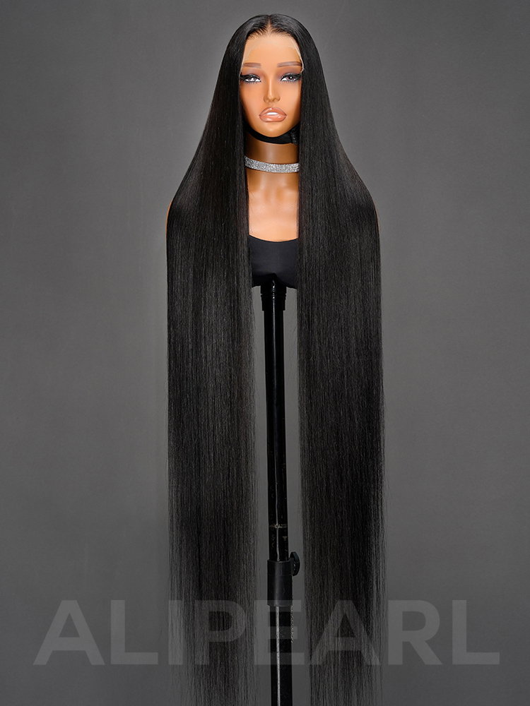 Super Long Wig 50 Inches 300% Density Straight 13x6 HD Lace Frontal Human Hair Wigs