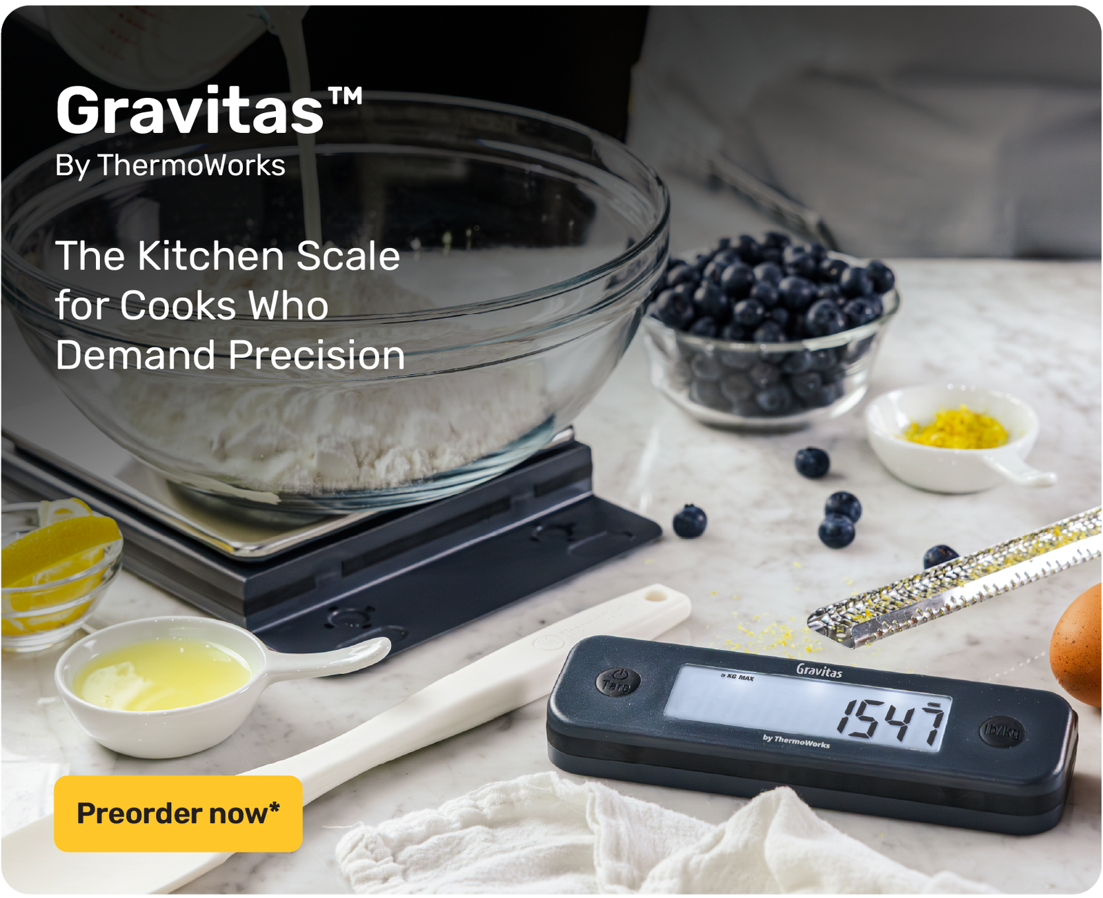 Kitchen Scale with Removable Display While Baking