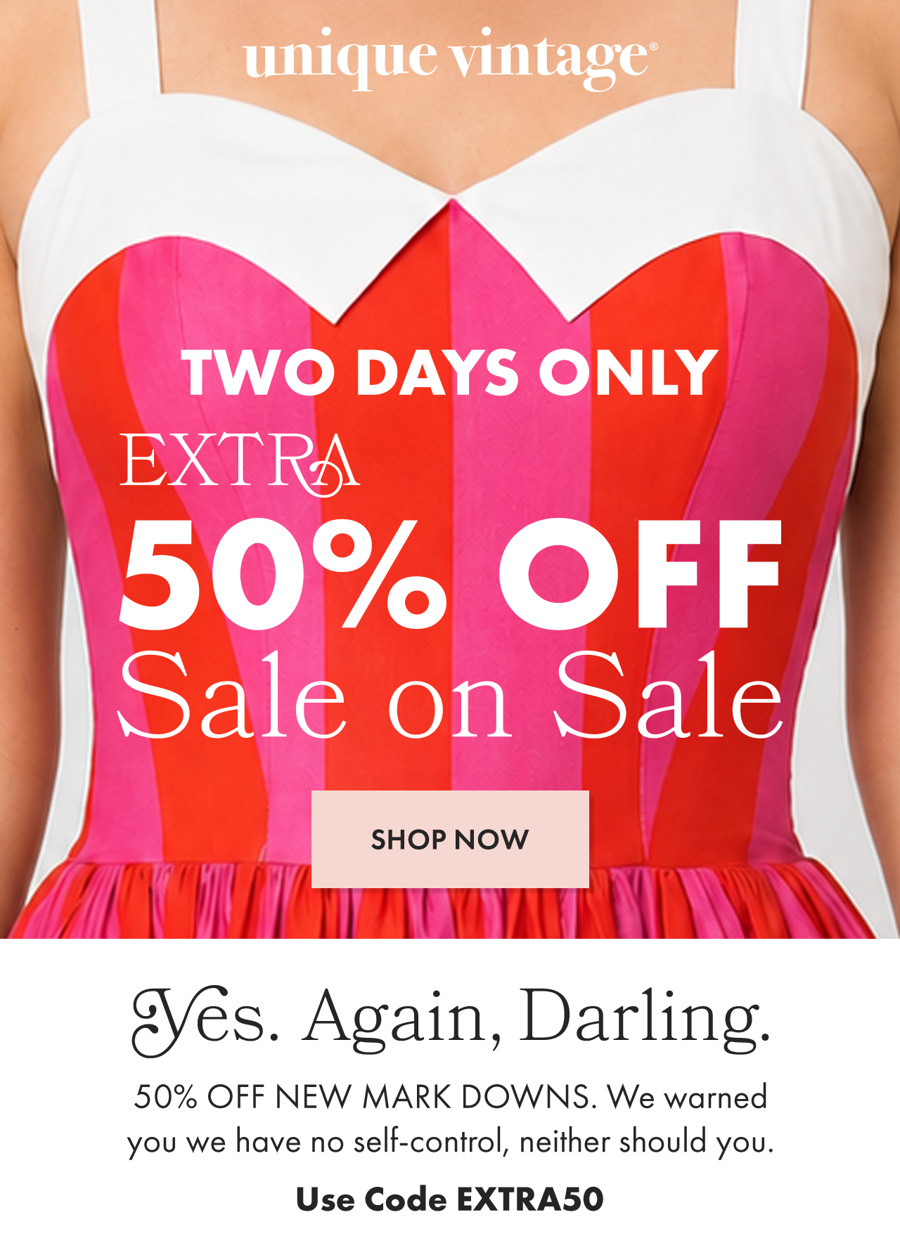 Use Code EXTRA50 for Extra 50% Off Sale on Sale