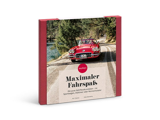 Die Geschenkbox "Maximaler Fahrspaß" ist abgebildet.